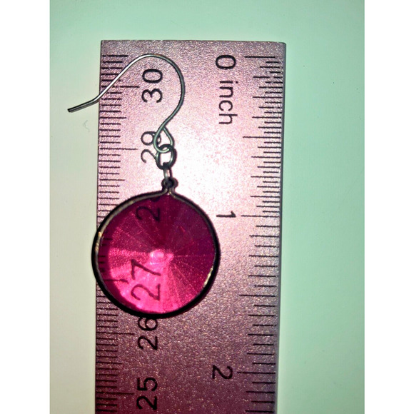 NWT! STUDIO S by Sears Pink Crystal Silver-Tone Dangle Earrings! - Picture 4 of 4